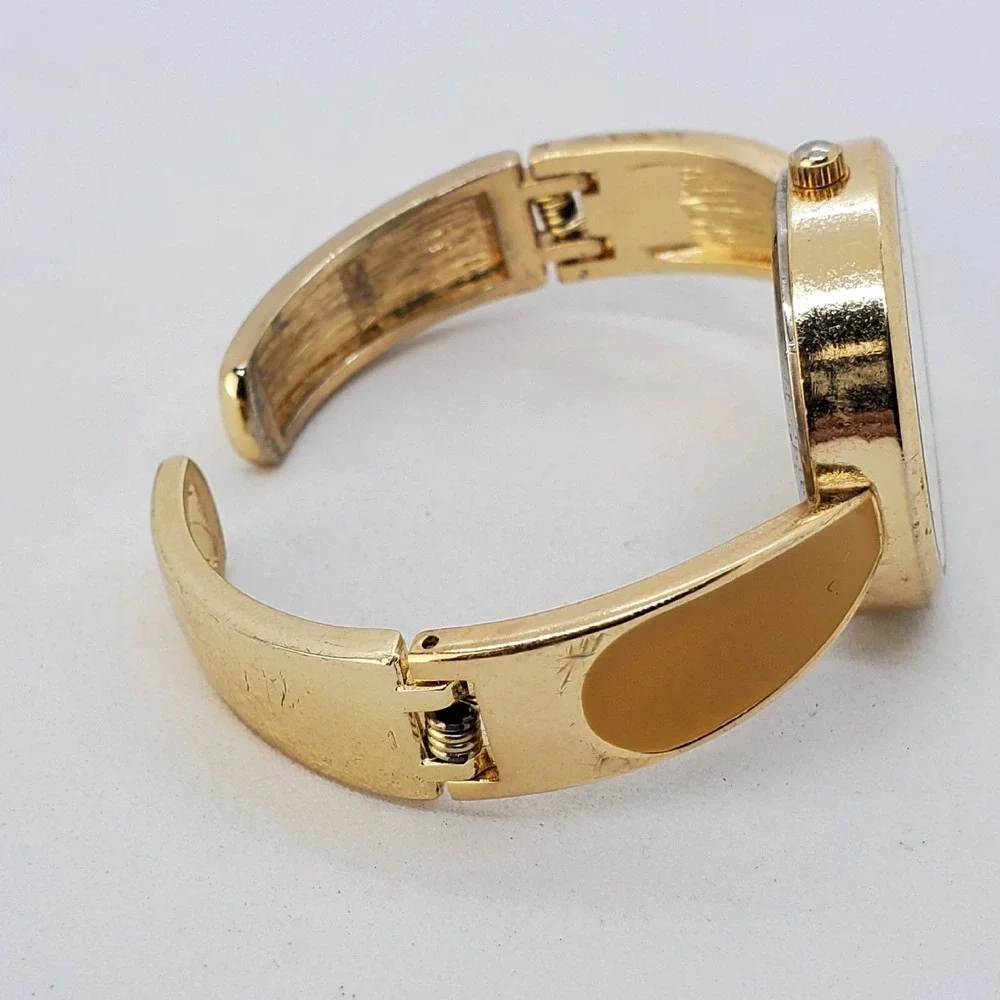 Studio 32MM Women's Open‎ Cuff Watch Gold Dial Gold Band 6